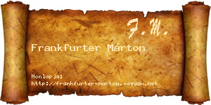 Frankfurter Márton névjegykártya